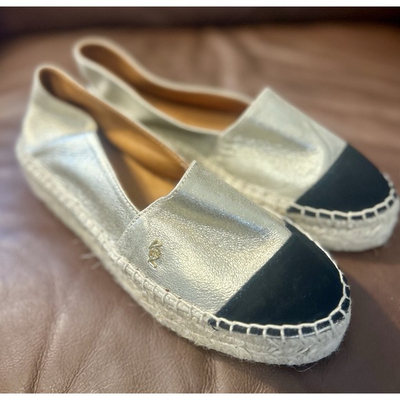 Kurt Geiger Shoes - Kurt Geiger London Morello Gold Platform Slip On Espadrilles Womens Size 38